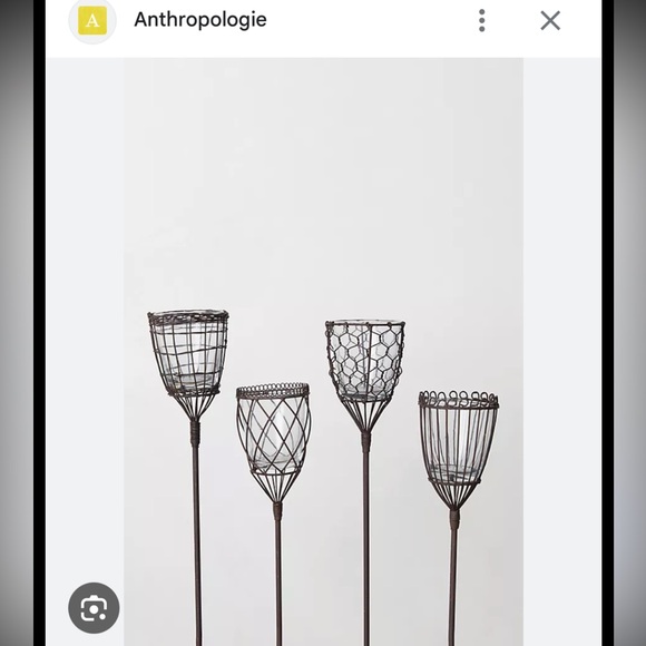 40” tall Set of 5 Black Garden votive candle Stakes - Picture 4 of 4